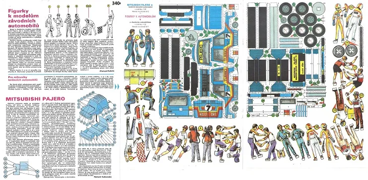 Papierový model Mitsubishi Pajero Wagon 2000 Turbo XL + Figúrky